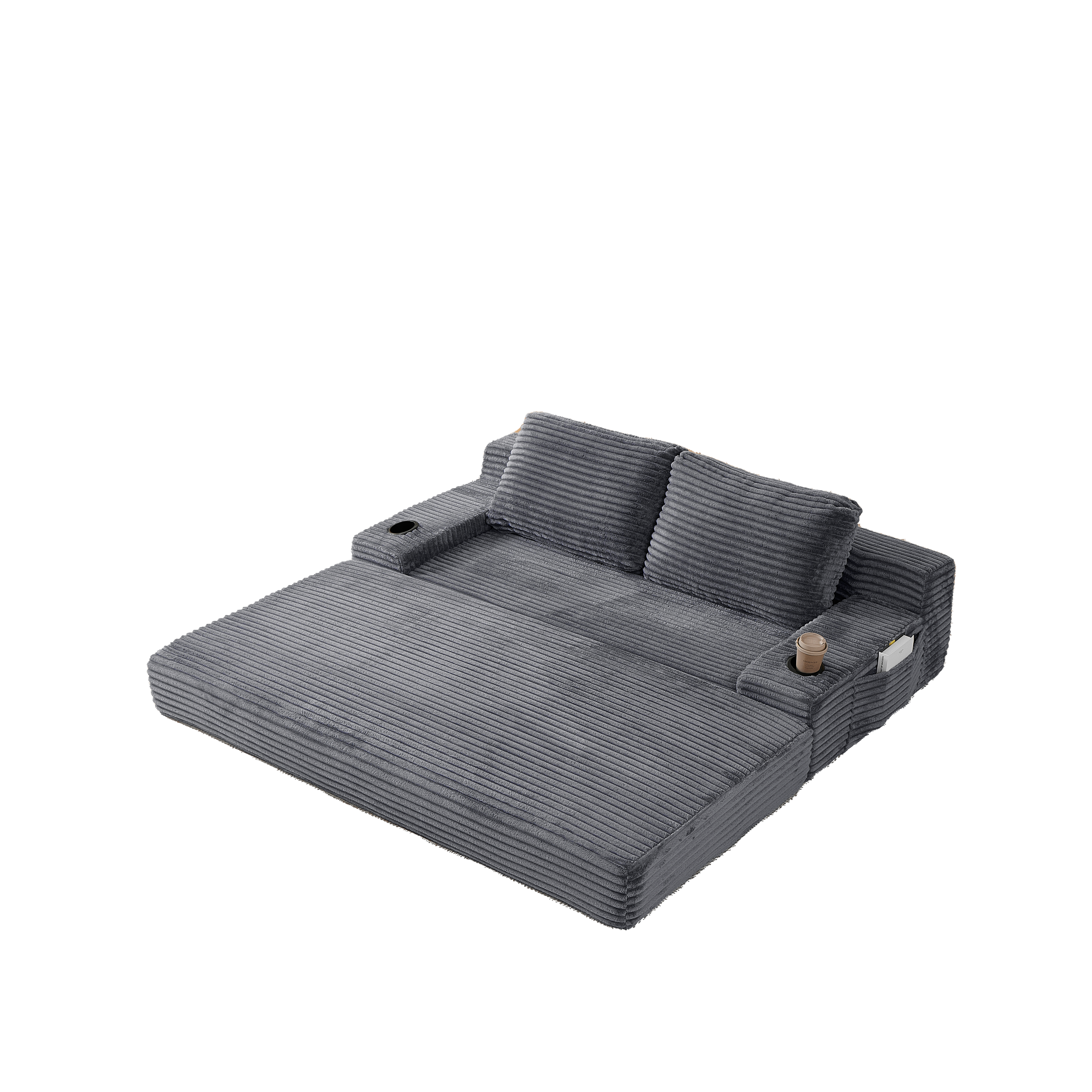 70.8-Inch Corduroy Two-in-One Sofa Bed