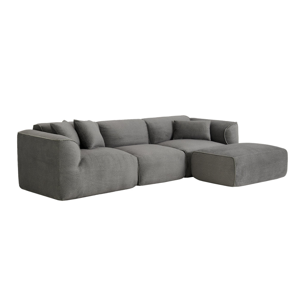 U_Style Luxury Living Room Double-Needle Cut Velvet Sofa