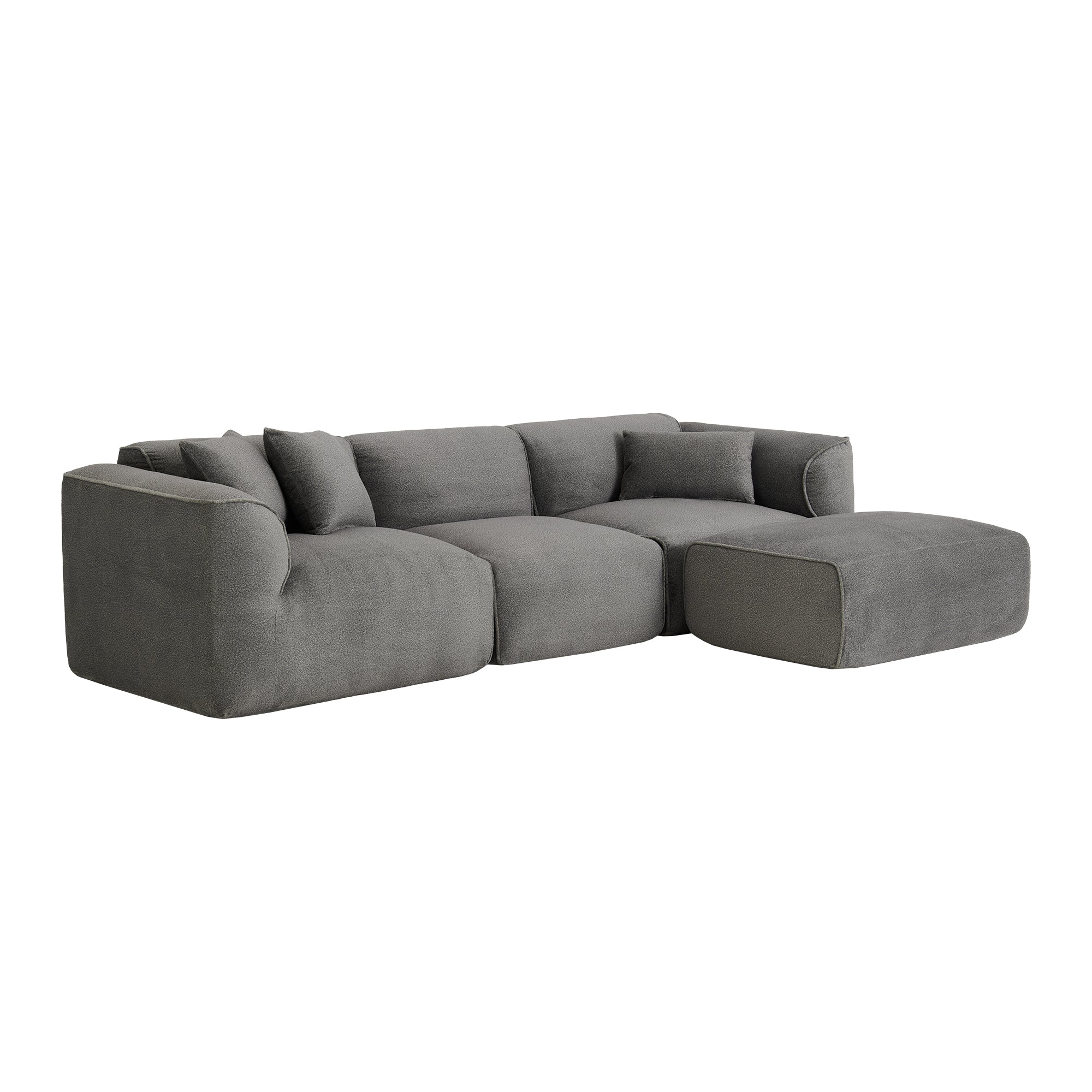U_Style Luxury Living Room Double-Needle Cut Velvet Sofa