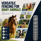 Farm Livestock Fence, 5.9" x 328FT Galvanized Iron Wire