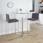 30" Contemporary High Back Barstool in Stainless Steel