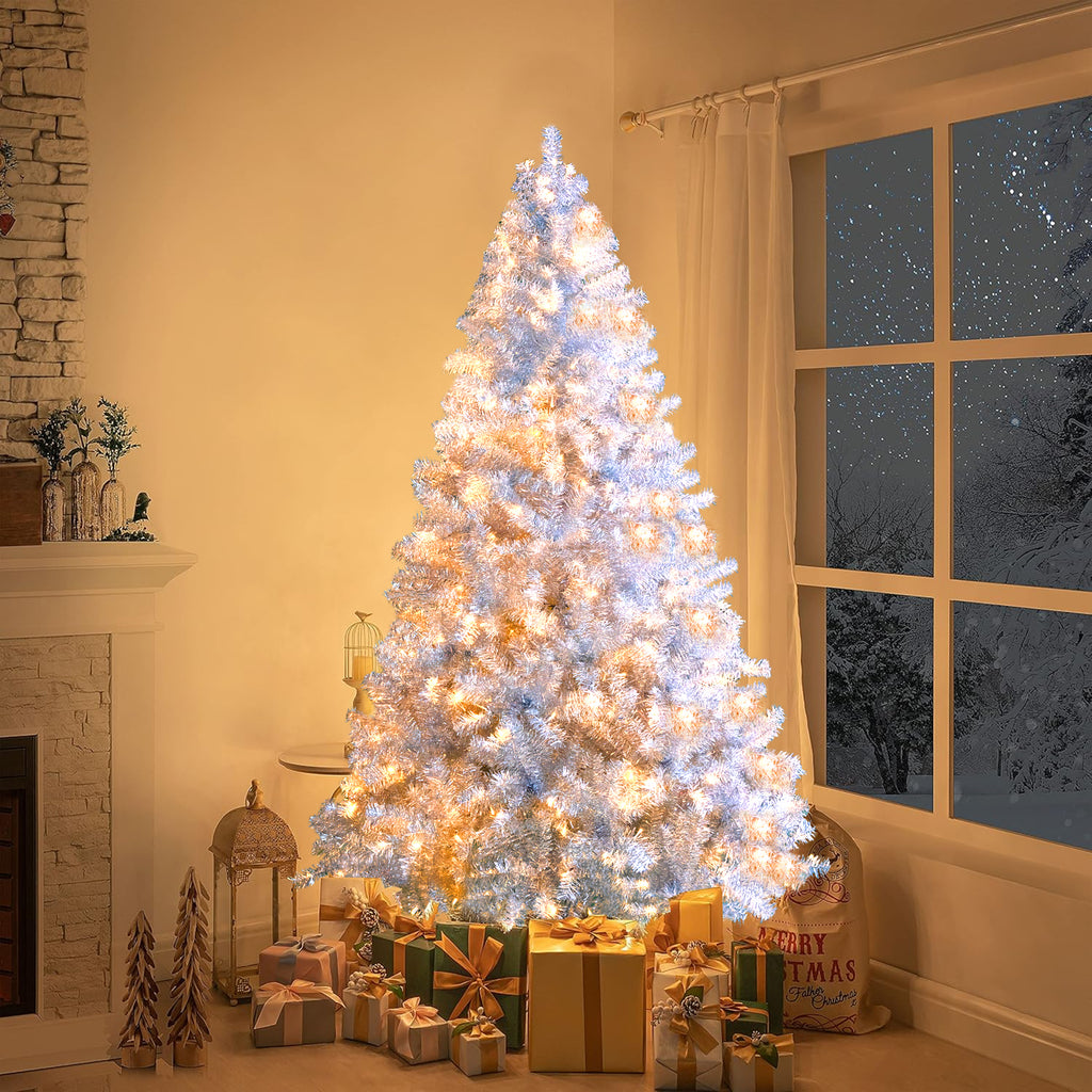 6FT Silver Pre-Lit Artificial Christmas Tree