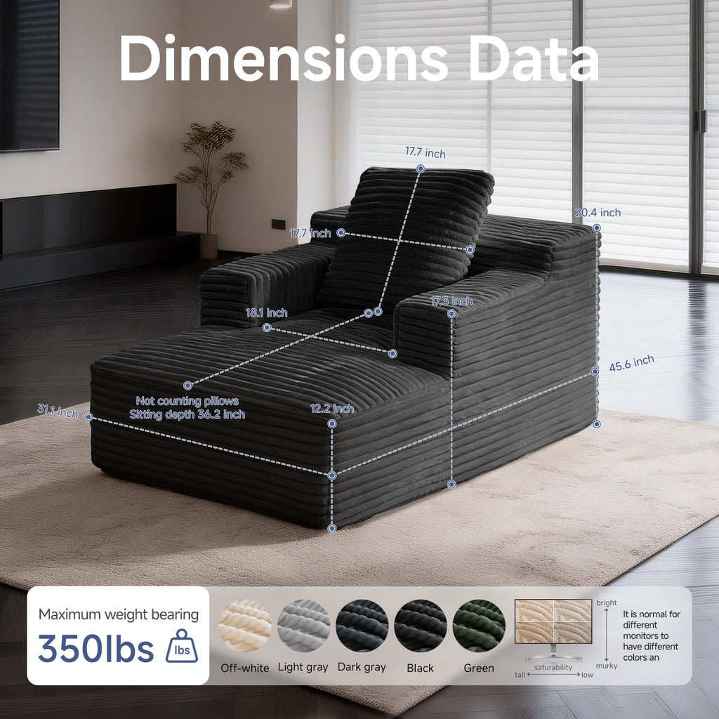 Compressed Modular Chaise Lounge Sofa
