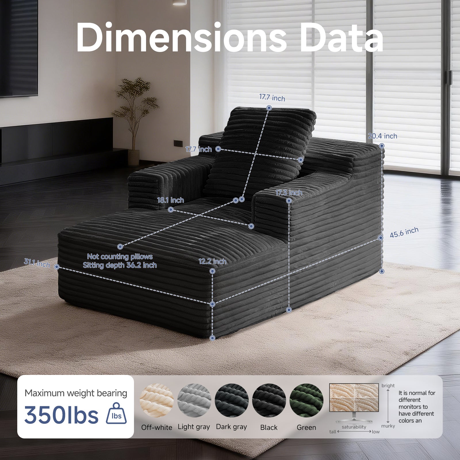 Compressed Modular Chaise Lounge Sofa