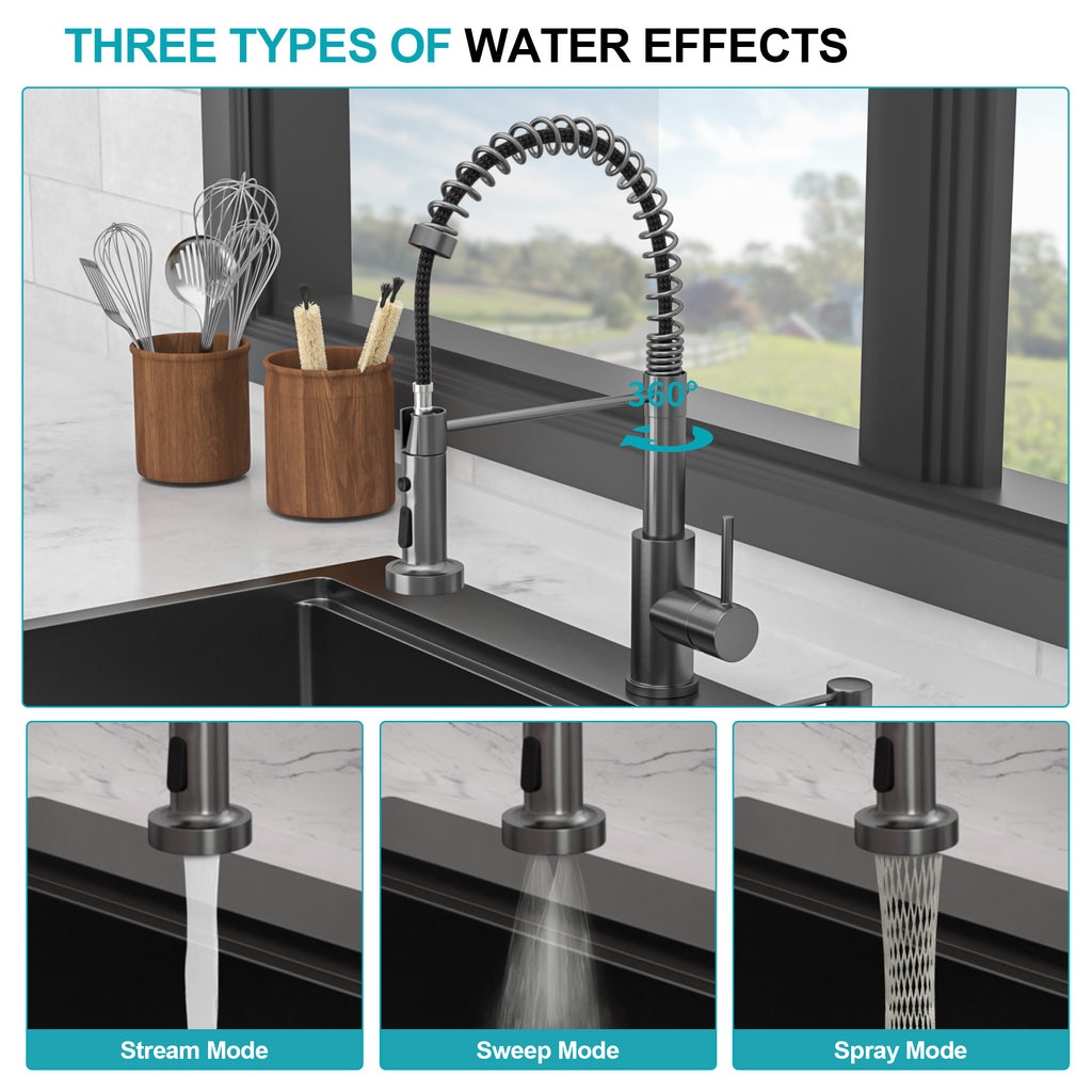 36" Drop-in Workstation Gunmetal Sink