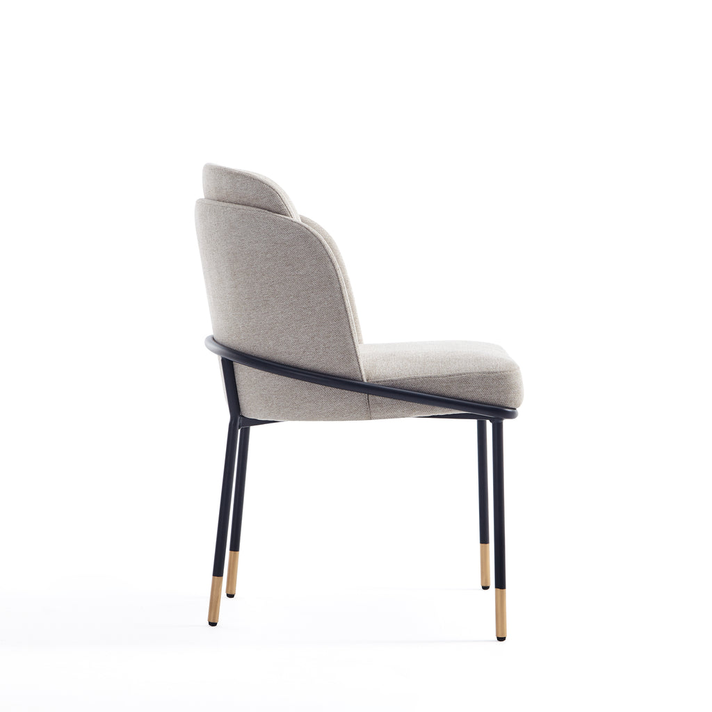 Flor Metal Twill Weave Dining Chair in Wheat