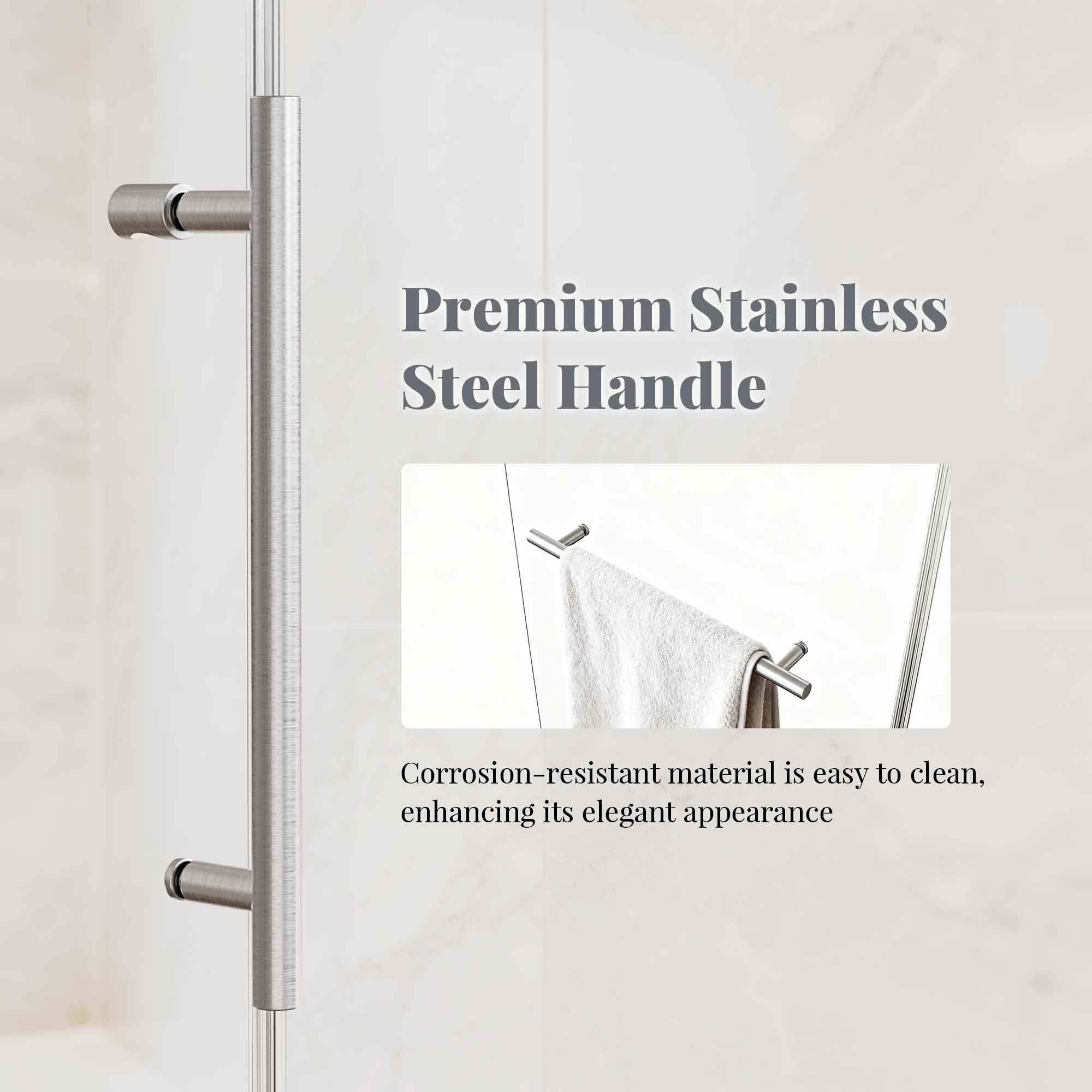 Frameless Single Sliding Shower Doors Without Soft-Close