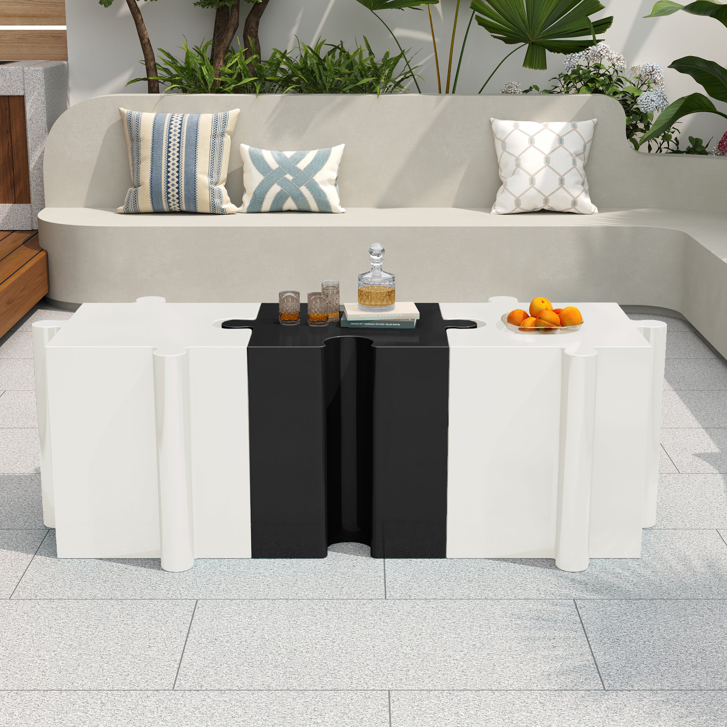 3-Piece Artistic Puzzle Table Set