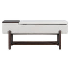 TREXM Farmhouse Upholstered Storage Bench