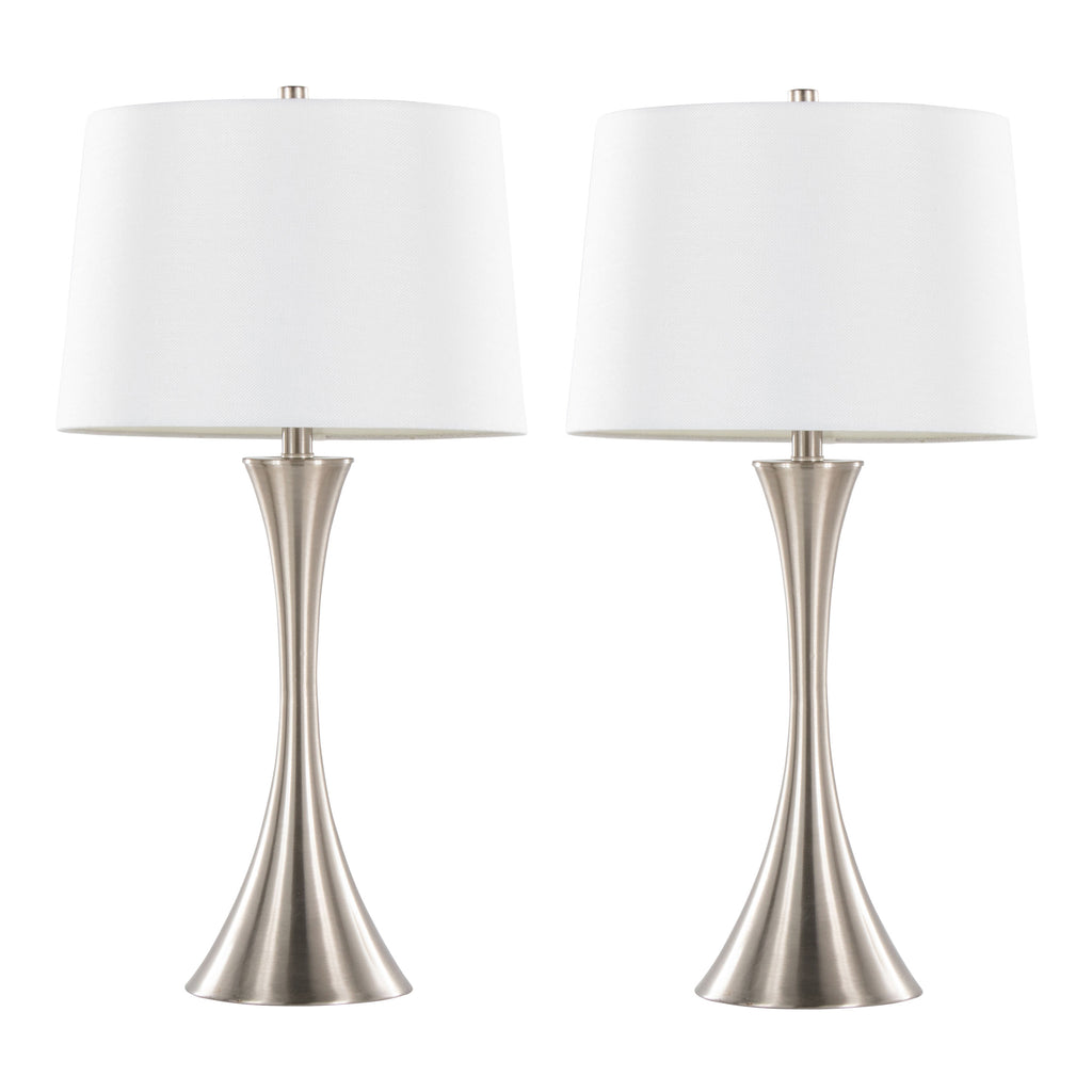 29" Contemporary Metal Table Lamp in Brushed Nickel