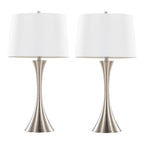 29" Contemporary Metal Table Lamp in Brushed Nickel
