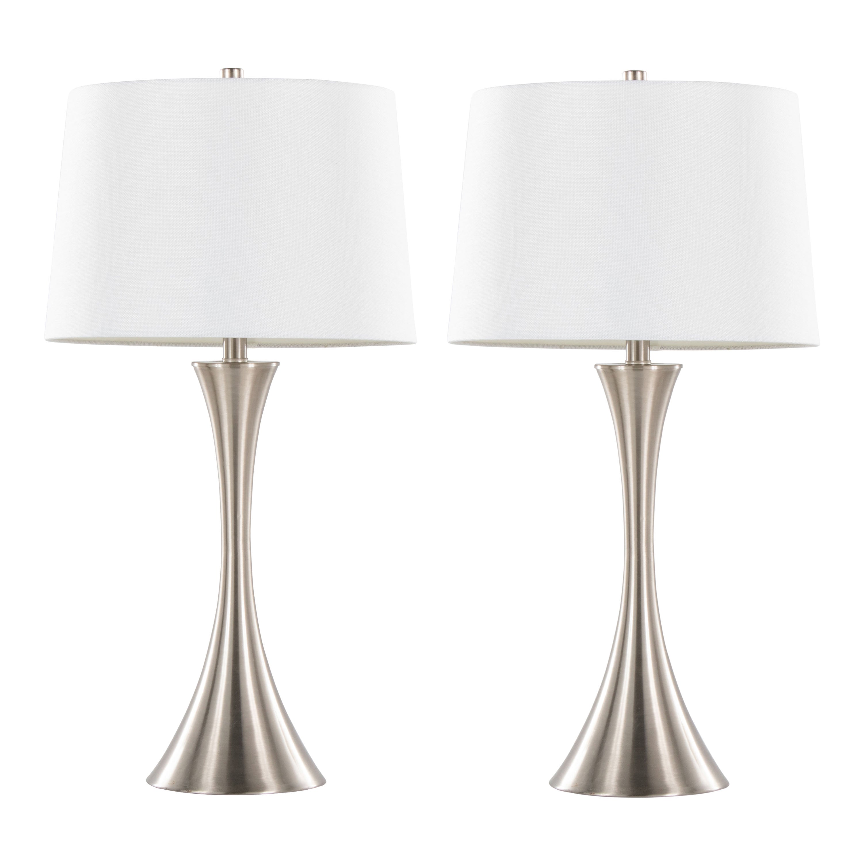 29" Contemporary Metal Table Lamp in Brushed Nickel