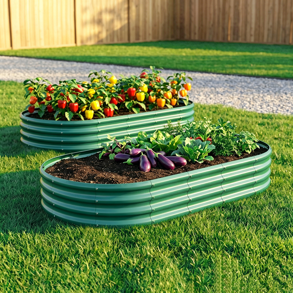 Galvanized Raised Garden Bed, 6x3x1 Ft, Heavy Duty Metal Planter, Green