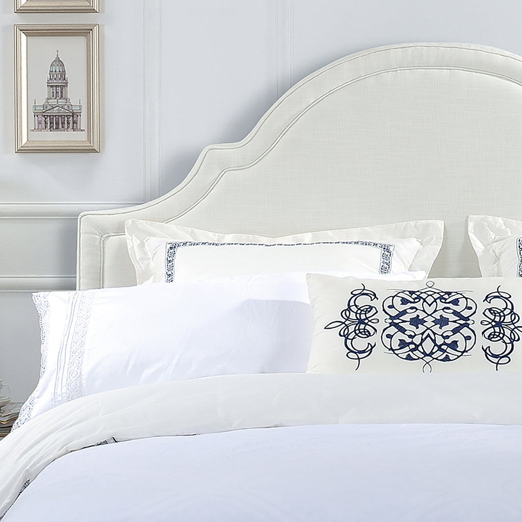 Catherine Upholstered King Headboard, Antique