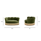 Clara 34.5" Scalloped Pet Sofa Bed, Medium, Olive