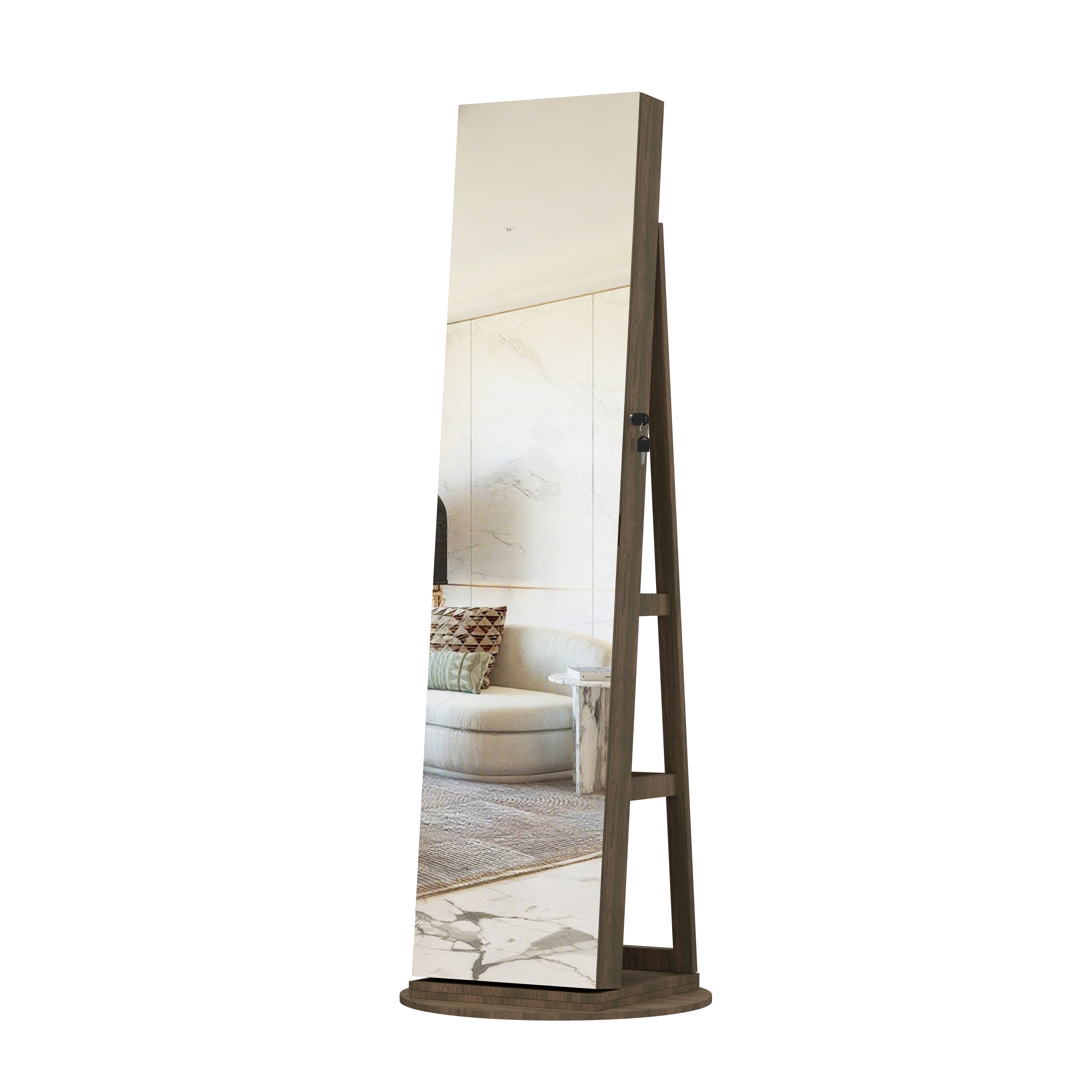 360° Swivel Jewelry Cabinet with Full Length Mirror