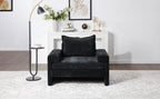 Chenille Upholstered Armchair with Wide Armrests