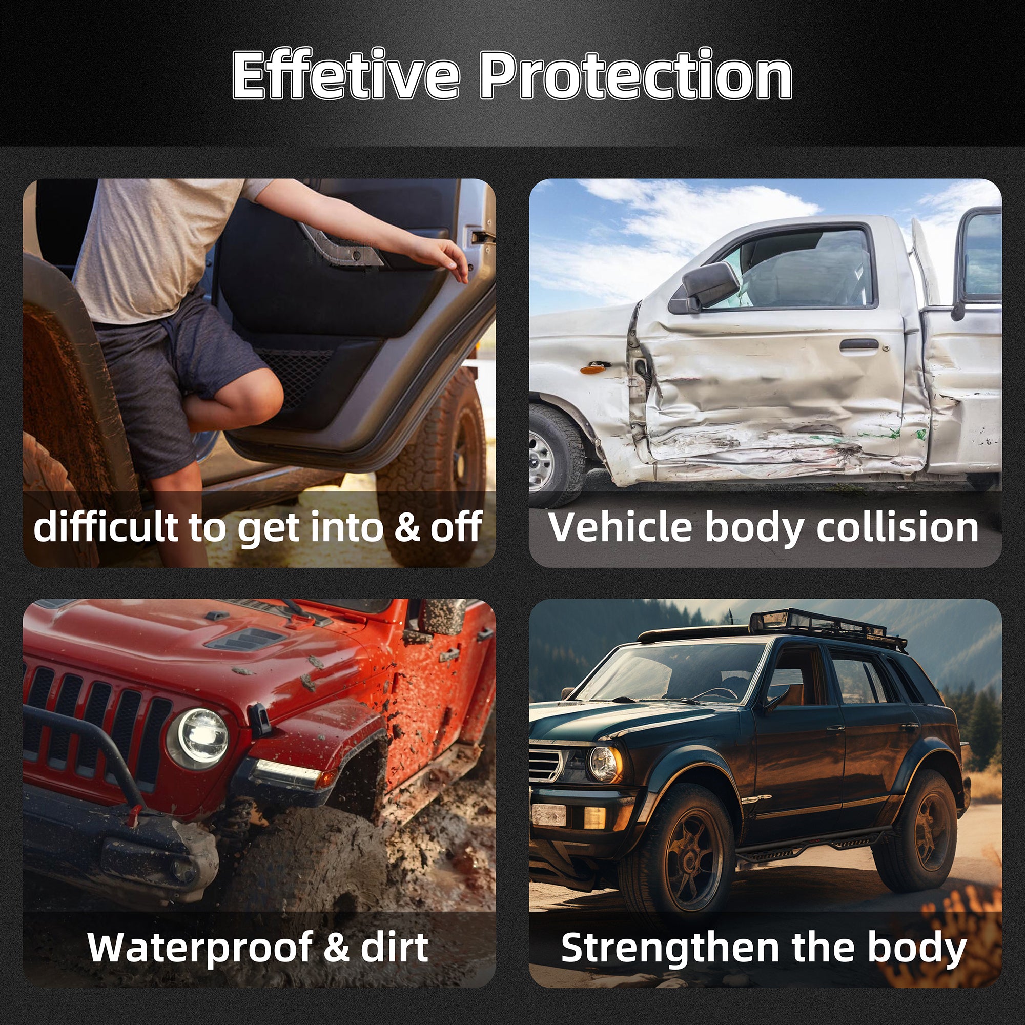 Running Boards Side Steps For 2018-2026 Jeep Wrangler JL