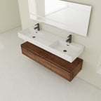60 Inch Wall-Mounted Bathroom Vanity With Resin Sink