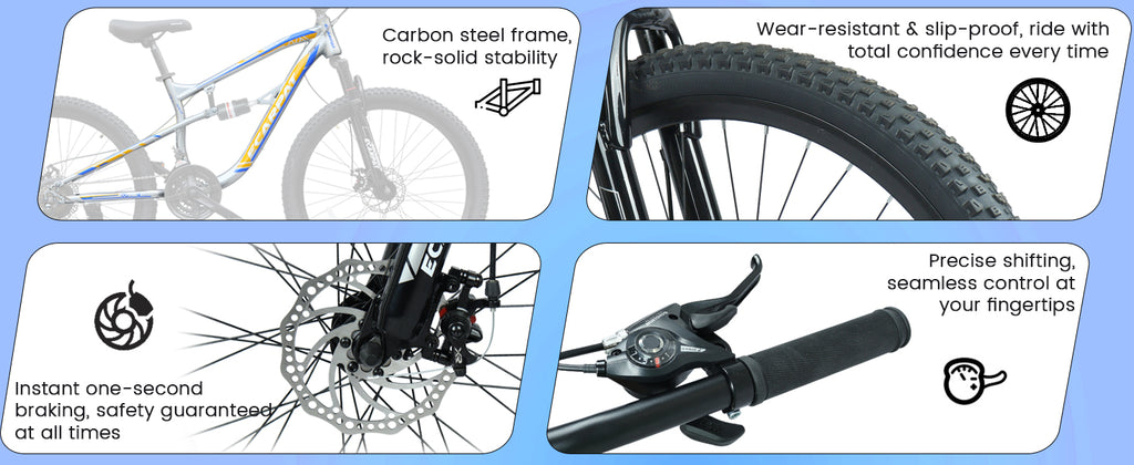 26 Inch Mountain Bike with 21-Speeds & Full Suspension