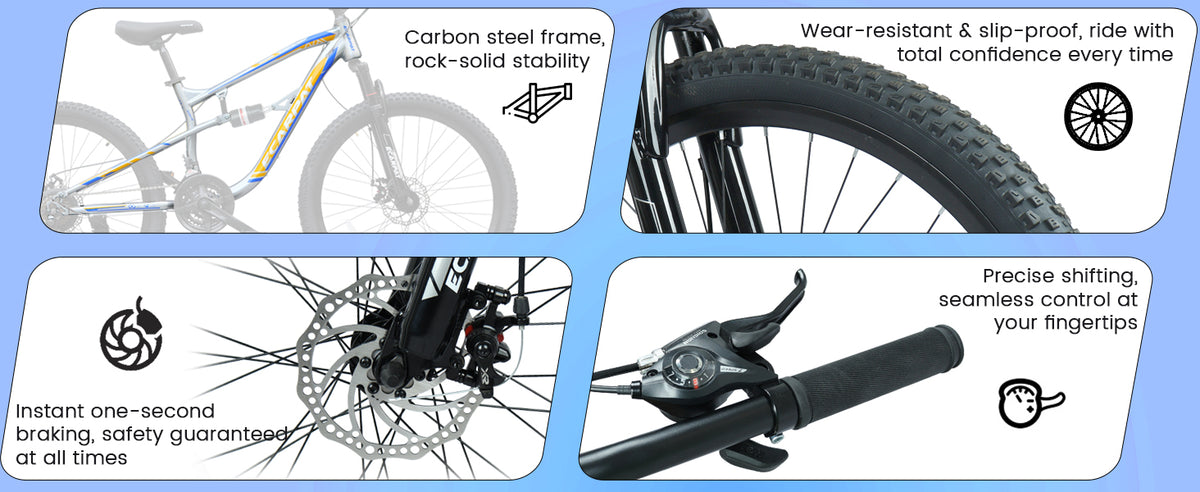 26 Inch Mountain Bike with 21-Speeds & Full Suspension