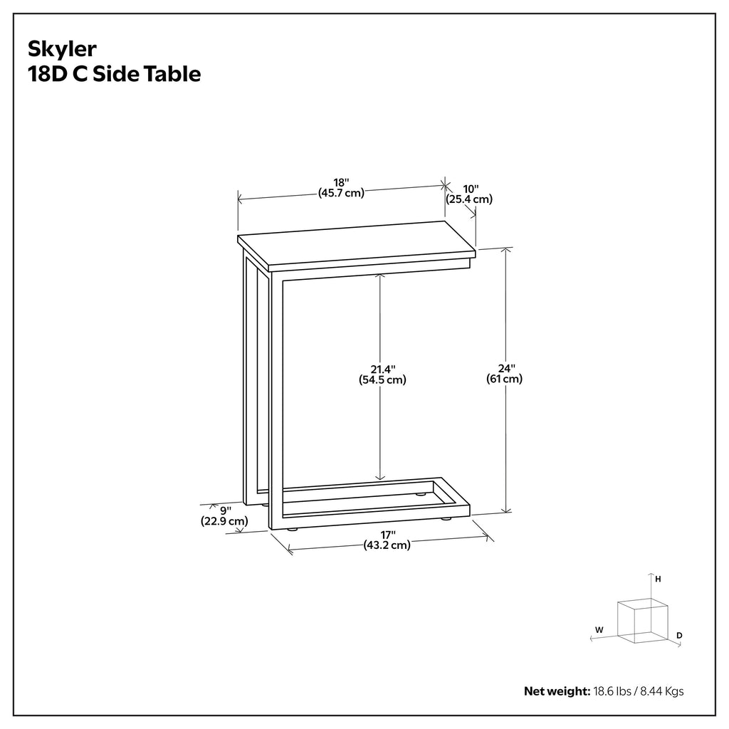 Skyler C Side Table with Genuine Marble Top