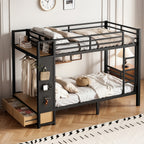 Twin XL Over Twin XL Size Metal Bunk Bed for Teens
