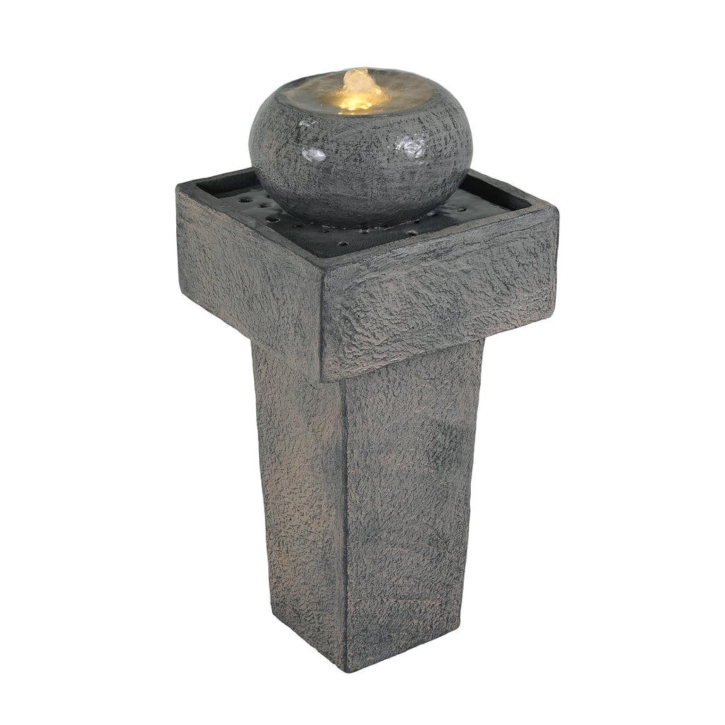 25.59"H Minimalist Concrete Column Fountain