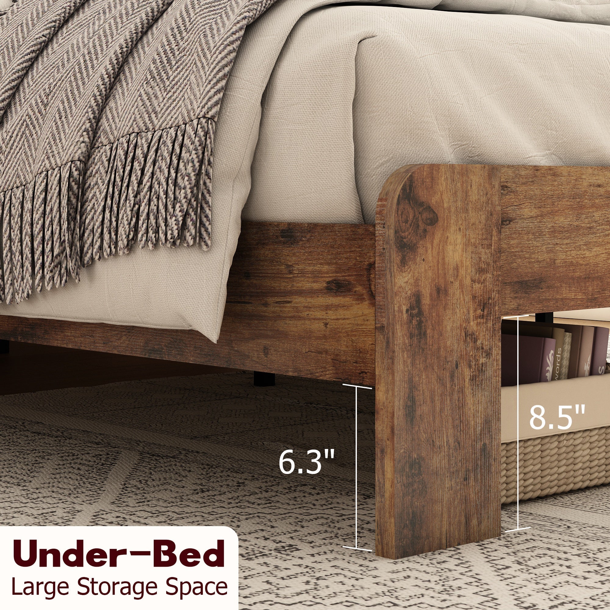 King Size Wood Platform Bed Frame