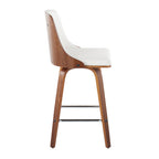Mid-Century Modern Fixed-Height Counter Stool with Swivel
