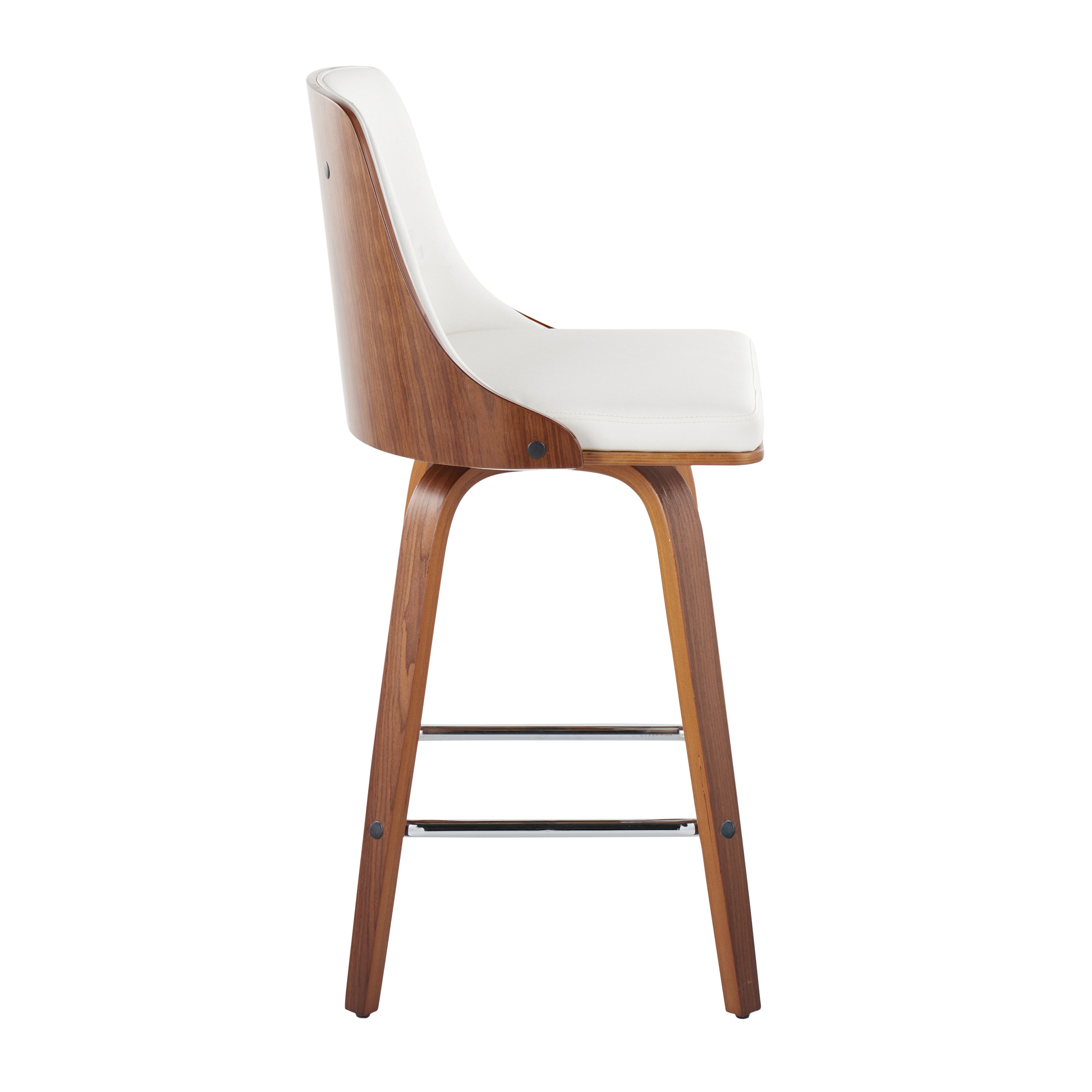 Mid-Century Modern Fixed-Height Counter Stool with Swivel