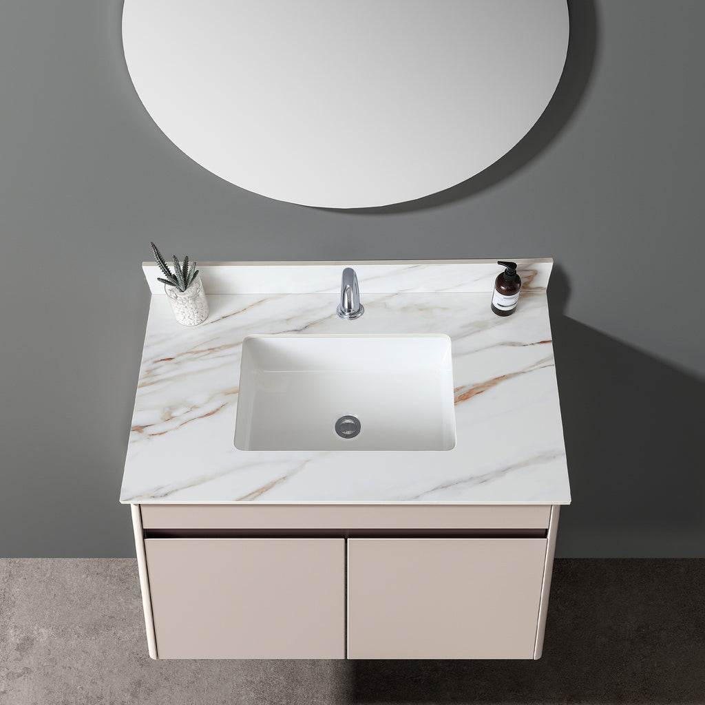 37 Inch Carrara Marble Vanity Top with Undermount Sink