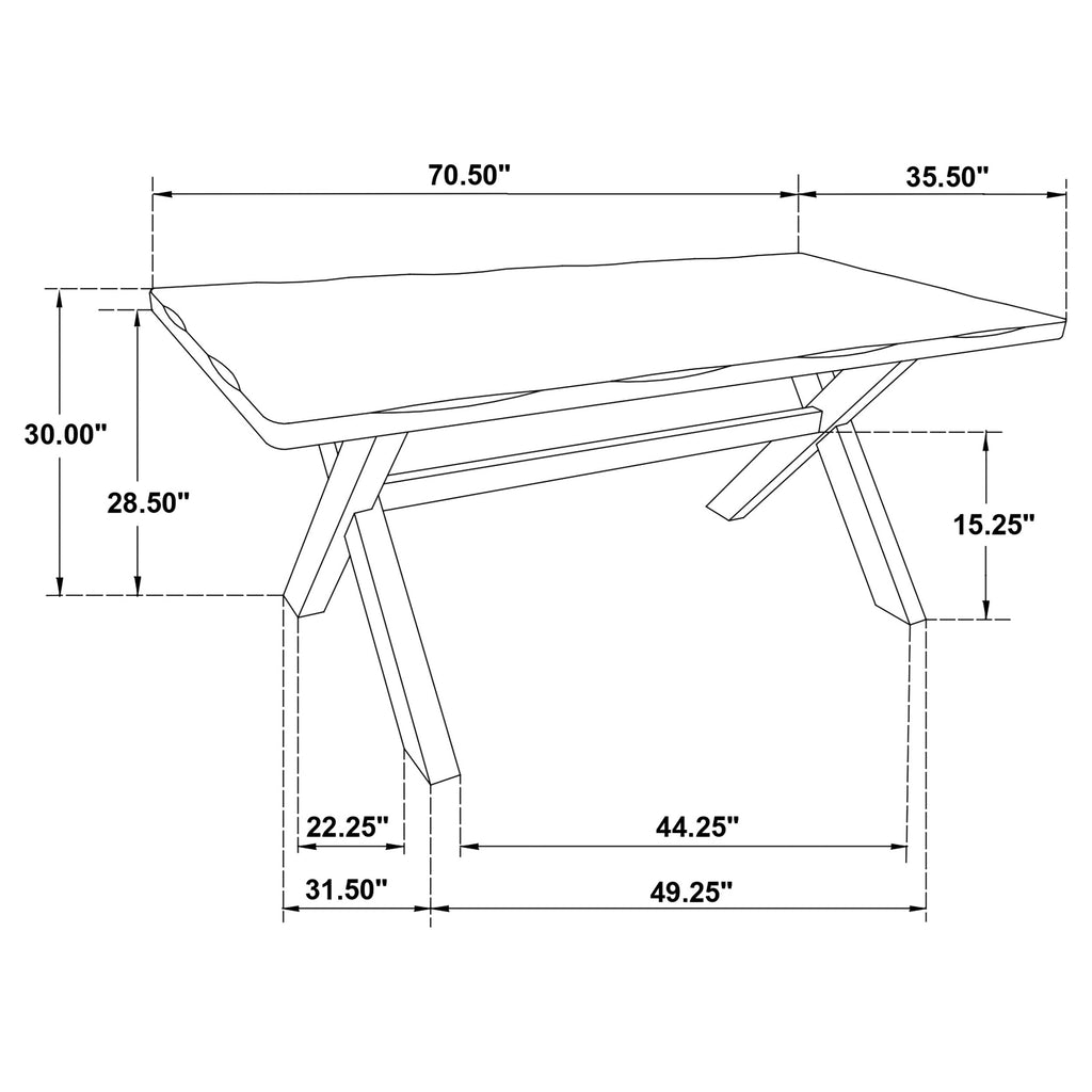 Carbon Knotty Nutmeg Rectangular Dining Table