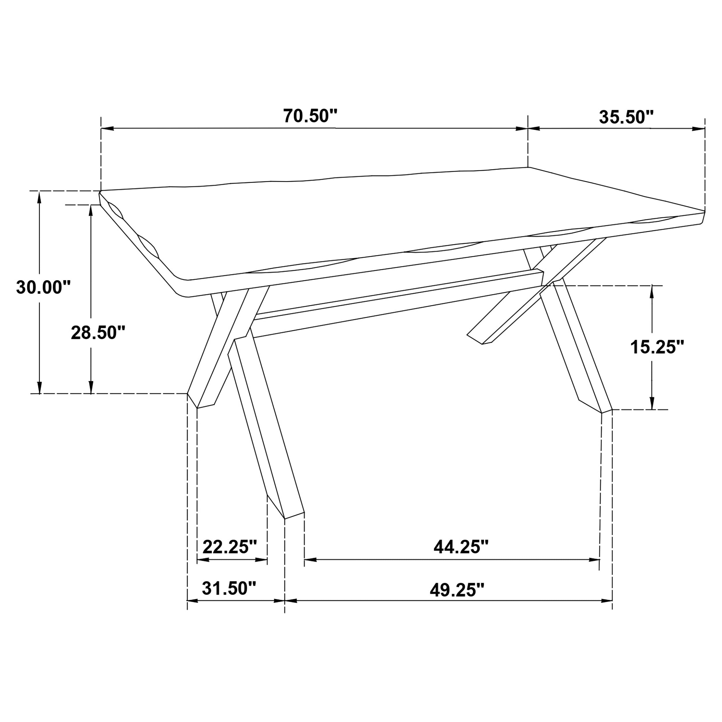 Carbon Knotty Nutmeg Rectangular Dining Table