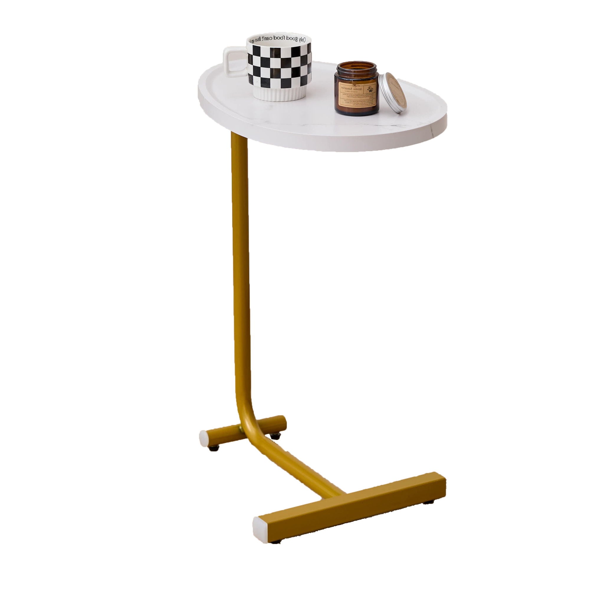 C-Shaped Side Table for Sofa and Bedroom