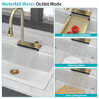 33" Drop In Waterfall Kitchen Sink