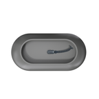 59 Inch Solid Surface Oval Shape Freestanding Bathtub