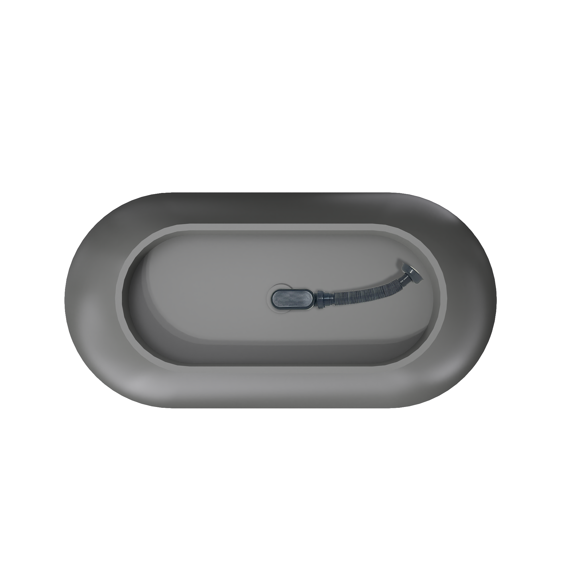 59 Inch Solid Surface Oval Shape Freestanding Bathtub