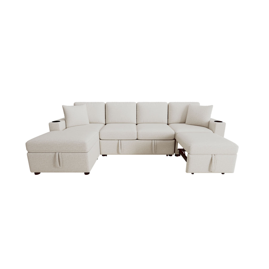 109.1" Sectional Sofa Convertible Pull-out Sofa Bed