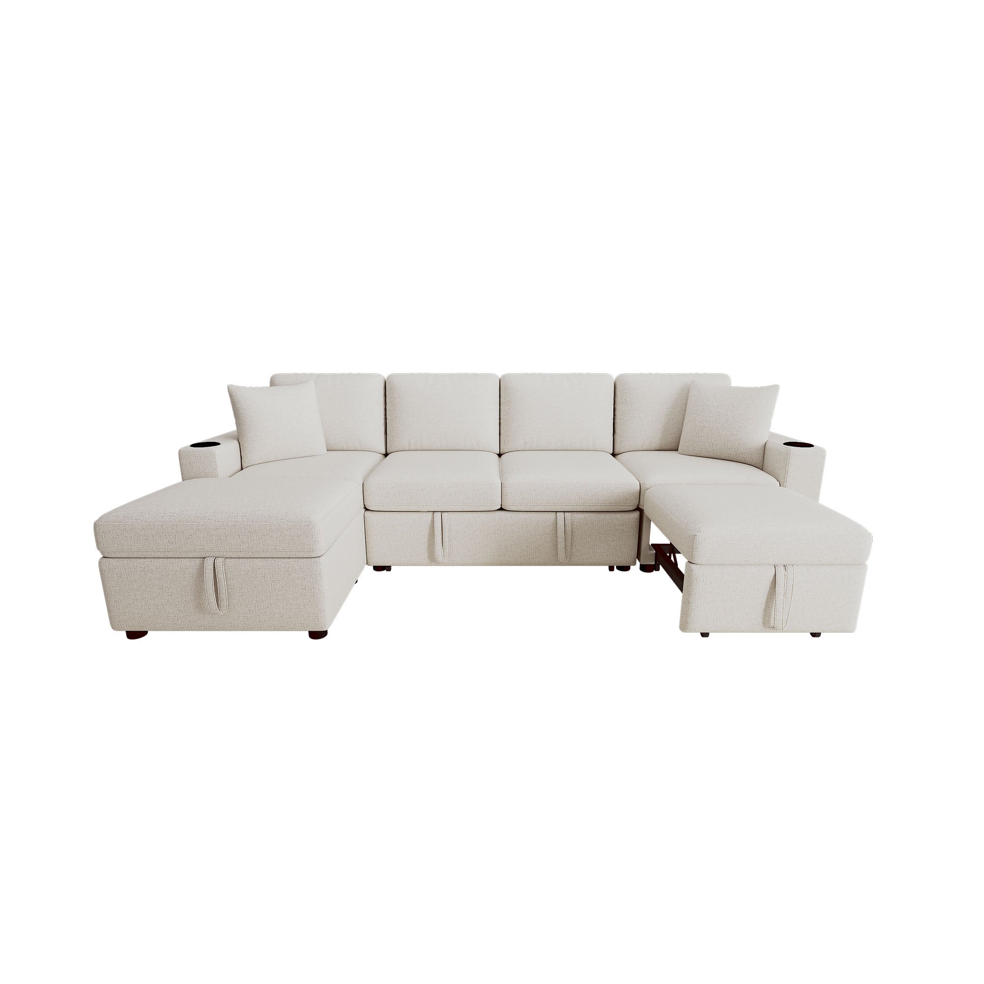 109.1" Sectional Sofa Convertible Pull-out Sofa Bed