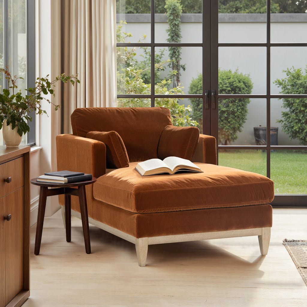 Knox 65" Modern Farmhouse Chaise Lounge Chair