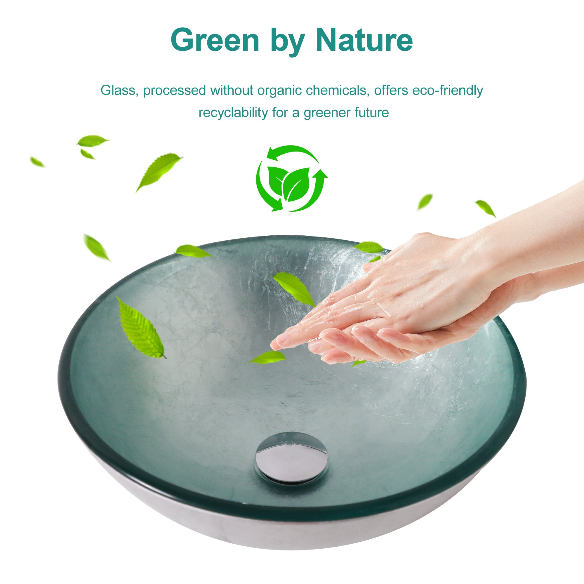 Bathroom Artistic Tempered Glass Vessel Sink