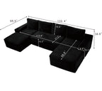 Compressible U-Shaped Sectional Sofa Set
