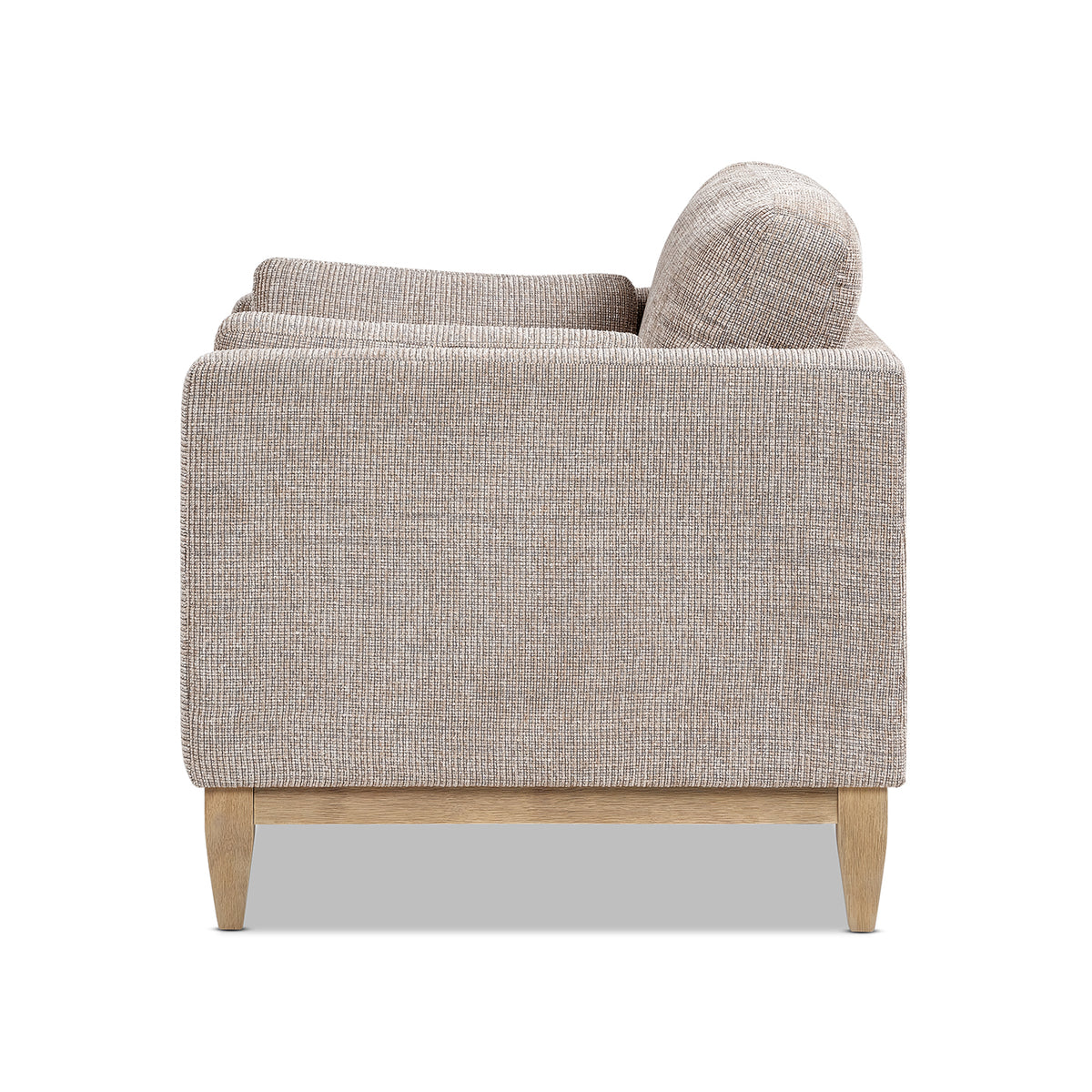 Knox 36" Modern Farmhouse Arm Chair, Stone Taupe Chenille