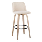 30" Mid-Century Modern Fixed Height Barstool with Swivel