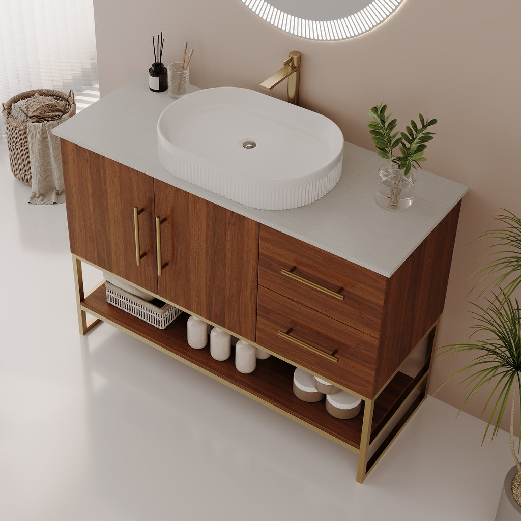 36" Modern Bathroom Vanity with Ceramic Vessel Sink