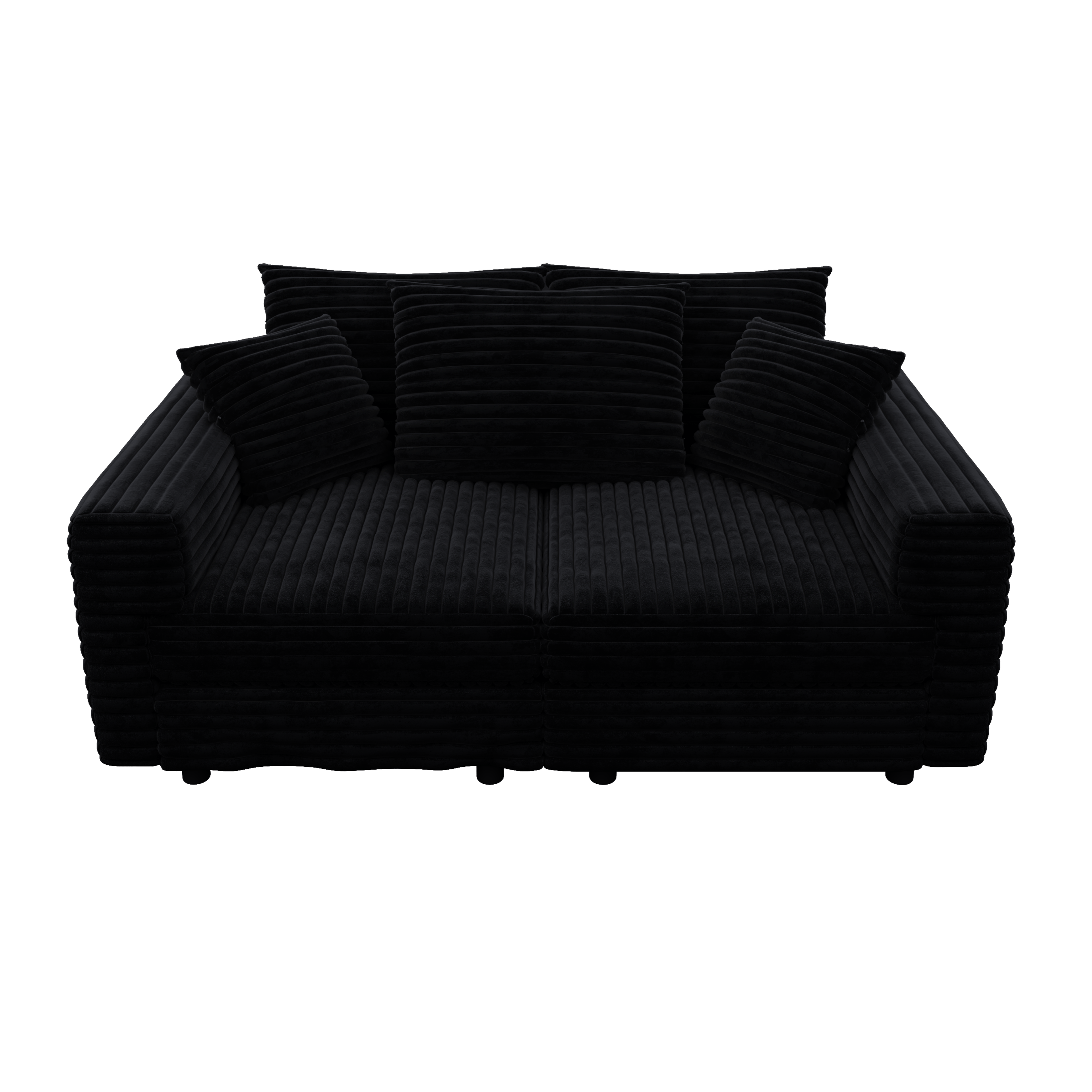 Plush Corduroy 3-Seat Sofa