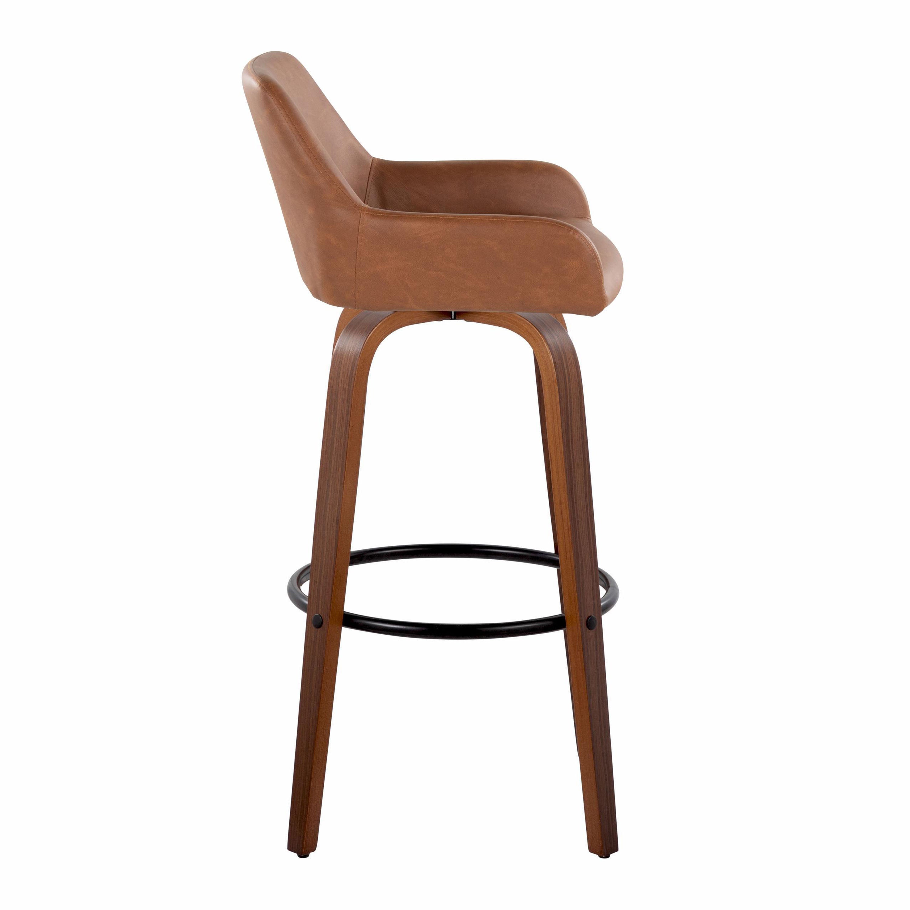 30" Contemporary Fixed-Height Barstool with Swivel
