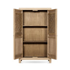 Arden 83" Tall Solid Reclaimed Pine Lattice 2-Door Bookcase