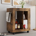 Mid-Century Modern Movable Side Cabinet for Sofa